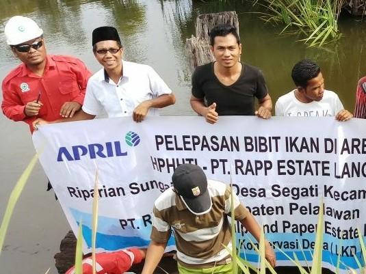 PT RAPP Lepas Ribuan Bibit Ikan Di Sungai Segati