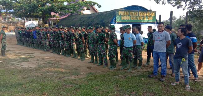 APEL  PAGI SATGAS TMMD KE 105 KODIM 0313/KPR