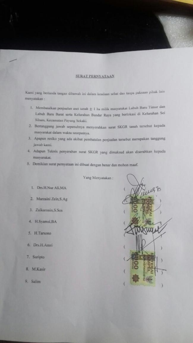 Akhirnya, Tanah Di Kecamatan Payung Sekaki Batal diJual 