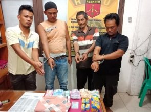 4 Pelaku Judi Kocar Kacir di Ringkus Polsek Kampar Kiri Hilir 