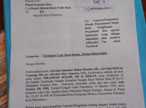 Diduga Lakukan Ujaran Kebencian, Azis Zaenal Laporkan Akun Facebook Milik Af ke Polda Riau