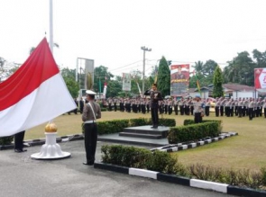 Kapolres Kampar Bacakan Amanat Kapolri Pada Hut RI Ke 73 Tahun 2018.