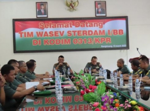 Kodim 0313/Kpr Terima Kunjungan kerja Tim Wasev Sterdam I/BB 