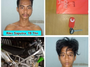 Dua Pelaku Jambret Diamankan Polsek Perhentian Raja 
