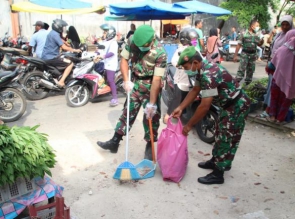 Cegah dan Antisipasi Penyebaran Virus Korona, Kodim 0313/Kpr dan Polres Kampar Gelar Goro Bersama