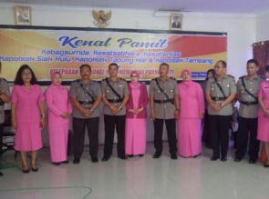 Kapolres Kampar Hadiri Acara Kenal Pamit Pejabat yang Sertijab dan Pelepasan Personel Purna Bakti