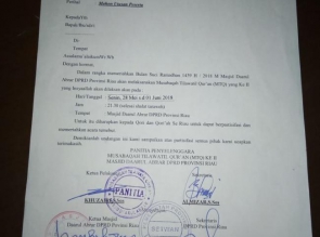 Mesjid Paripurna DPRD Riau Adakan MTQ Ke II