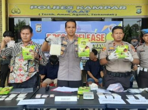 4,5 Kg Shabu dan 929 Butir Pil Extacy dan Lima Bandar Narkoba Dibekuk Polres Kampar