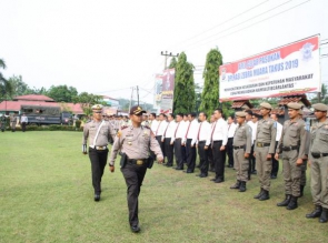 Waka Polres Kampar Pimpin Apel Gelar Pasukan Operasi Zebra Muara Takus 2019 