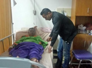 Kapolres Kampar Kunjungi Sumanto Ribo di Rumah Sakit, Korban Insiden Pecahnya Lelo