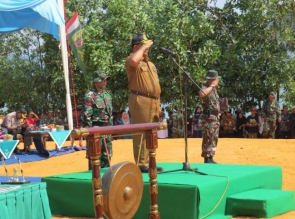 HARI INI SEKDA KAMPAR PIMPIN PEMBUKAAN TMMD KE 105 DI DANAU RUSA