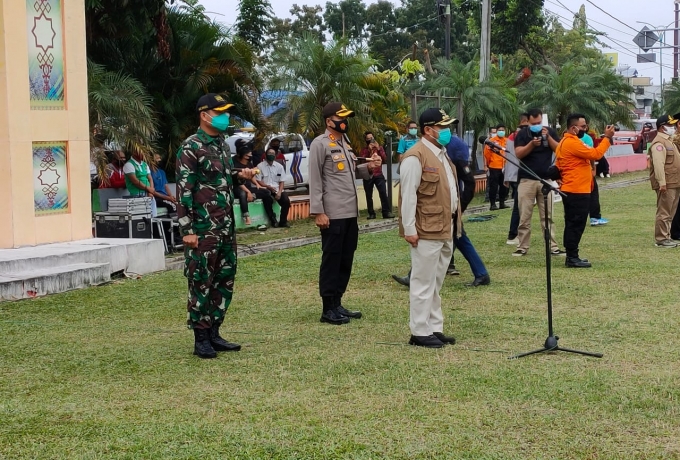 Bupati Kampar, Dandim 0313/KPR dan Kapolres Pimpin Apel Gabungan untuk Sosialisasi Perbup