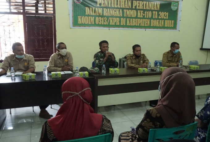 TMMD ke-110 Kodim 0313/KPR gelar Sosialisasi Pertanian di Desa Suka Damai