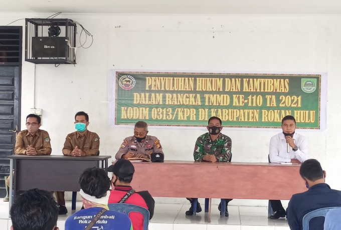 Satgas TMMD Ke 110 Kodim 0313/Kpr Gelar Penyuluhan Hukum Dan Kamtibmas