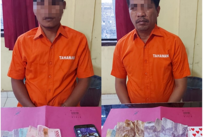 Polsek Tapung Hulu Tangkap Pelaku Judi Togel dan Pelaku Judi Kartu Remi di Desa Danau Lancang