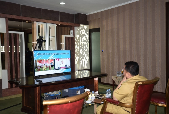 Bupati Kampar Ikuti Rakor Bersama  Presiden RI Kondisi Indonesia Terkini