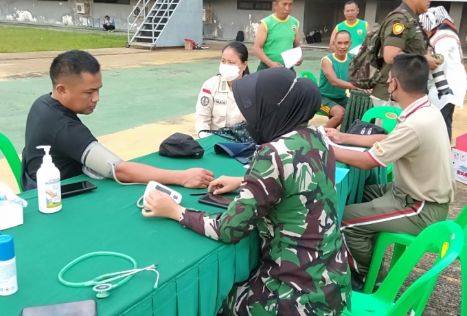 Dandim 0313/KPR Tinjau Pelaksanaan Garjas Periodik Semester I Tahun 2022 di Lapangan Tuanku Tambusai