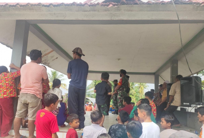 Babinsa Koramil 10/Kunto Darussalam Kodim 0313/KPR Tinjau Aksi Damai