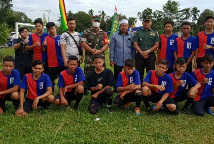 Dalam menghadapi piala kasad PSSI tahun 2022 Liga Santri Babinsa dampingi para tim santri ponpes