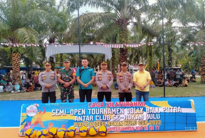 Babinsa Koramil 10/Kunto Darussalam Kodim 0313/KPR Hadiri Pembukaan Turnamen Volly Ball