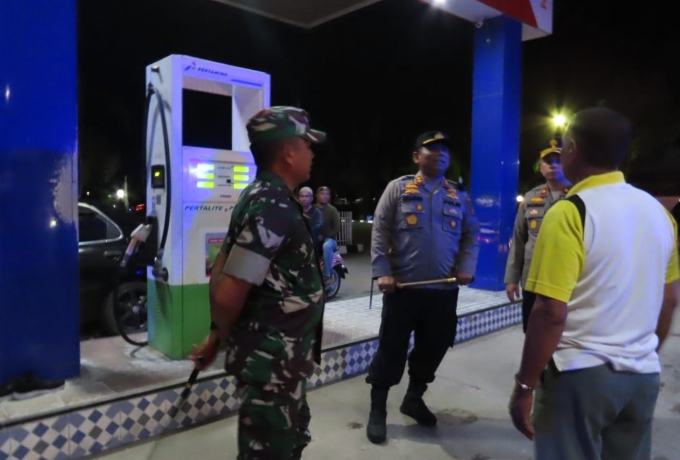 Paska Kenaikan Harga BBM, Dandim 0313/KPR bersama Kapolres Tinjau SPBU Di Kota Bangkinang