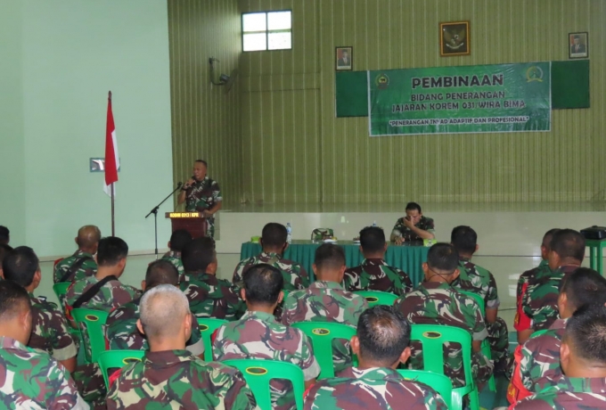  Personil Kodim 0313/Kpr Terima Pembinaan Bidang Penerangan Dari Korem 031/ Wira Bima