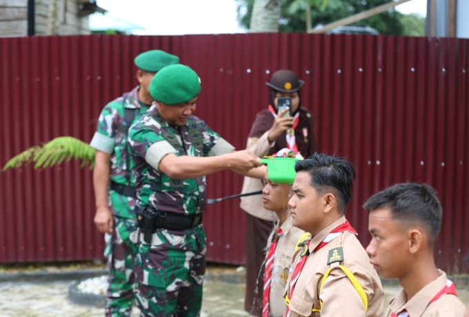 Dandim 0313 / KPR Pimpin Upacara Penutupan dan pengukuhan Kegiatan Pramuka Saka Wira Kartika