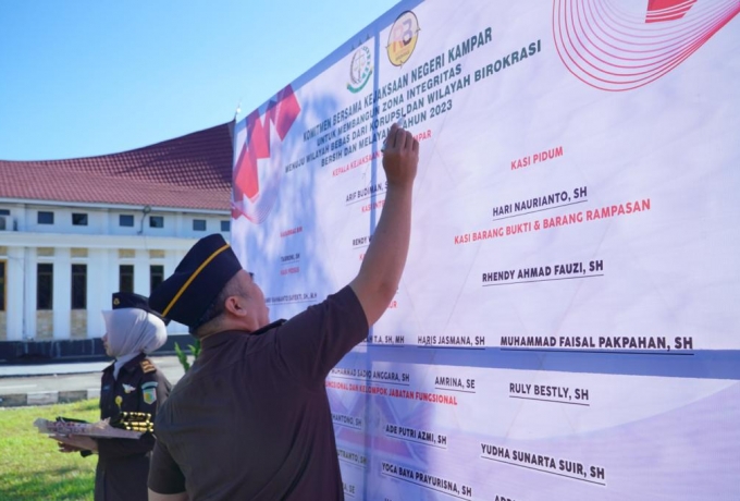 Kejari Kampar Gelar Apel Pencanangan Zona Integritas Menuju WBK
