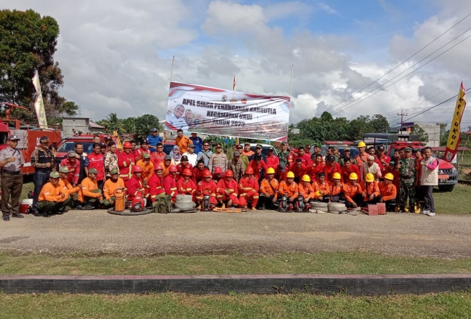 Babinsa Koramil 04/PKL Kuras Mengikuti Apel Gabungan Kesiapsiagaan Penanggulangan Karhutla