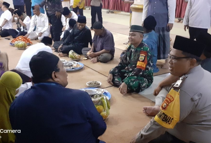 Babinsa Koramil 01/Bkn Menghadiri Kegiatan Safari Ramadhan di Desa Binaan