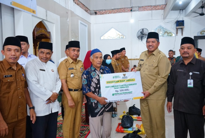 Bupati Siak Alfedri Berharap Mustahik Hari ini Jadi Penerima Zakat Tahun Depan Jadi Muzakki 