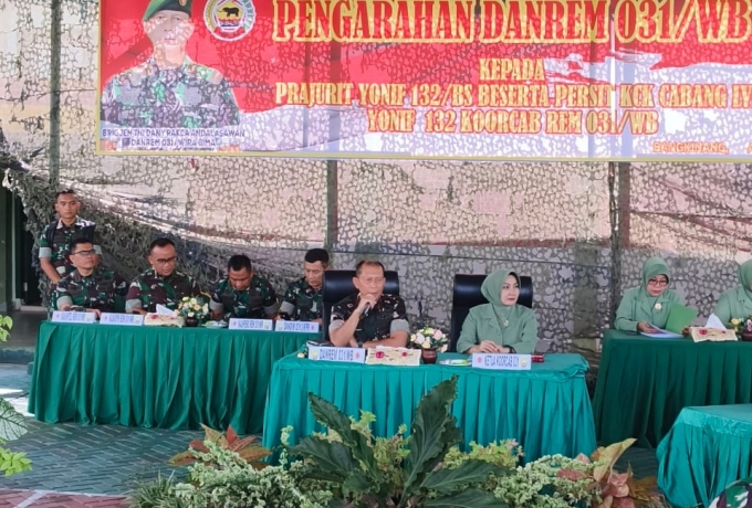 Kunjungan Perdana Danrem 031/WB yang Baru Ke Yonif 132/BS