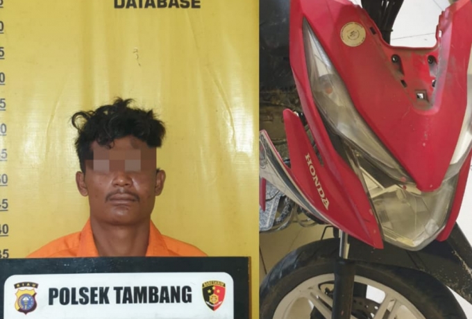 Pelaku Curanmor di Tangkap Polsek Tambang di Pekanbaru 