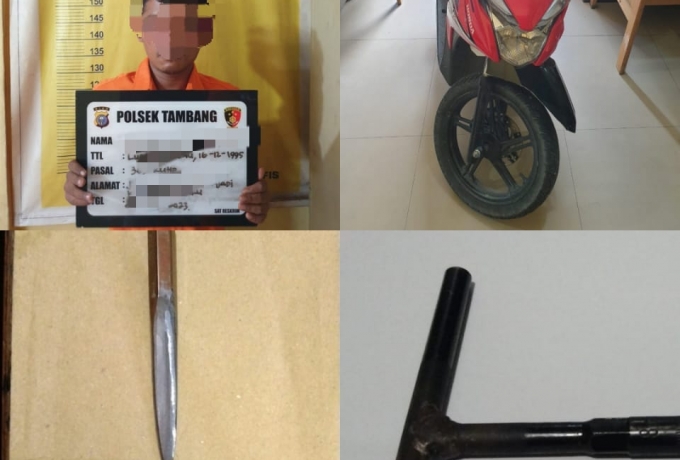 Pelaku Curanmor di Hajar Massa Lalu di Amankan di Polsek Tambang