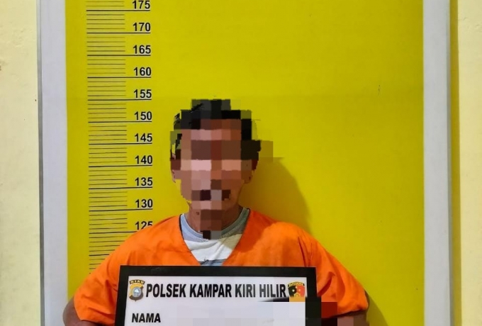 Nekat Cabuli Anak Tiri, Pria Bejad Ini di Tangkap Polsek Kampar Kiri Hilir