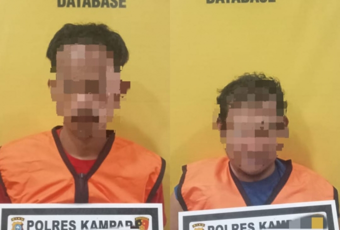 Bongkar Ponsel, Dua Warga Pulau Lawas Diringkus Satreskrim Polres Kampar
