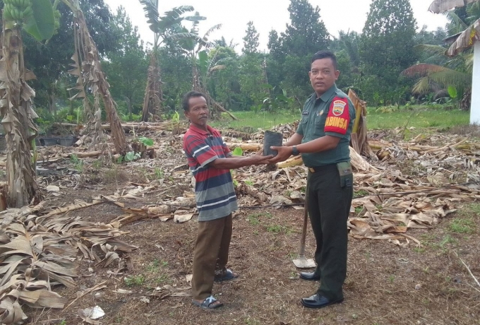 Jaga Keseimbangan Alam, Babinsa Koramil 16/Tapung Bersama Warga Tanam Pohon Penghijauan