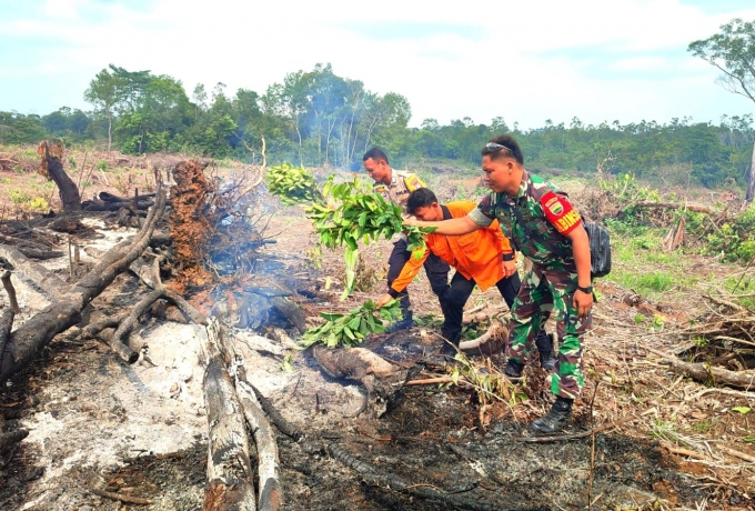 Kebakaran Lahan Kembali Terjadi di Rokan Hulu Riau, Petugas Temukan Ban Bekas 