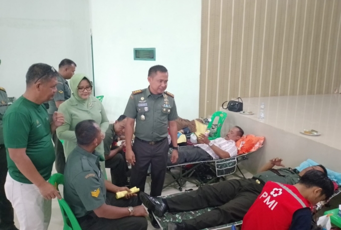 Jelang HUT TNI Ke 78, Kodim 0313/Kpr Gelar Bakti Sosial Donor Darah