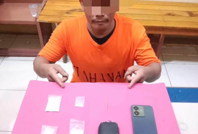 Bandar Narkoba Diamankan Bersama Barang Bukti Sabu Sabu di Kepau Jaya