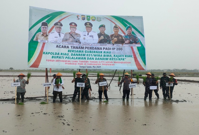 Danrem 031/ WB Brigjen TNI Dany Raksa Andalasan Hadiri Penanaman Padi Perdana IP 200