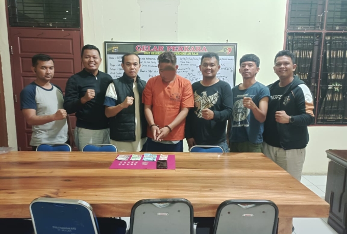Polsek Perhentian Raja, Tangkap Pelaku Pengedar Narkoba di Desa Kapau Jaya 