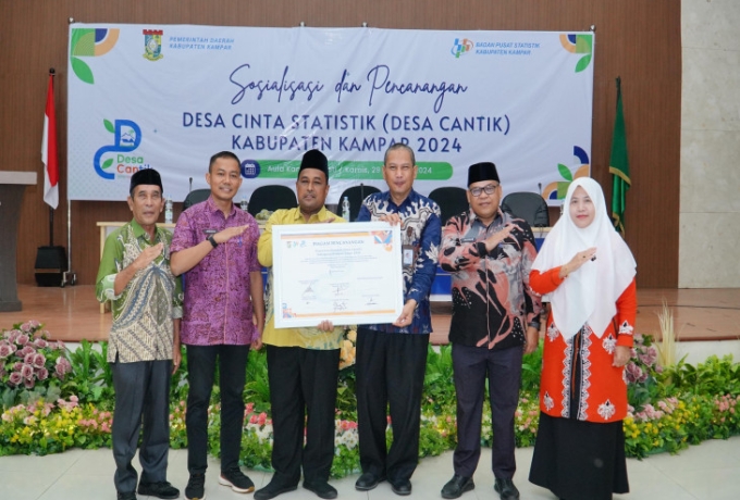 Pj Bupati Kampar, Buka Secara Resmi Sosialisasi dan Pencanangan Desa Cinta Statistik