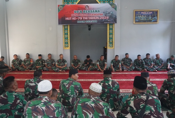 Kodim 0313/Kpr Gelar Doa Bersama Dalam Rangka HUT TNI ke-79, Untuk TNI yang Kuat dan Profesional  