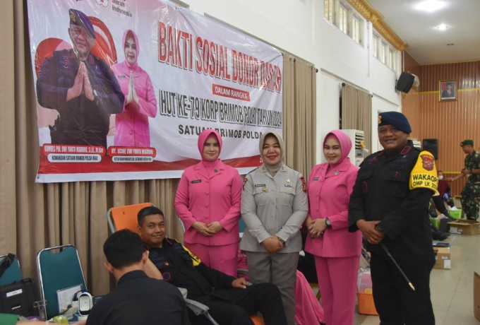 SatBrimob Polda Riau Gelar Bakti Sosial Donor Darah HUT KE - 79 Korps Brimob Polri