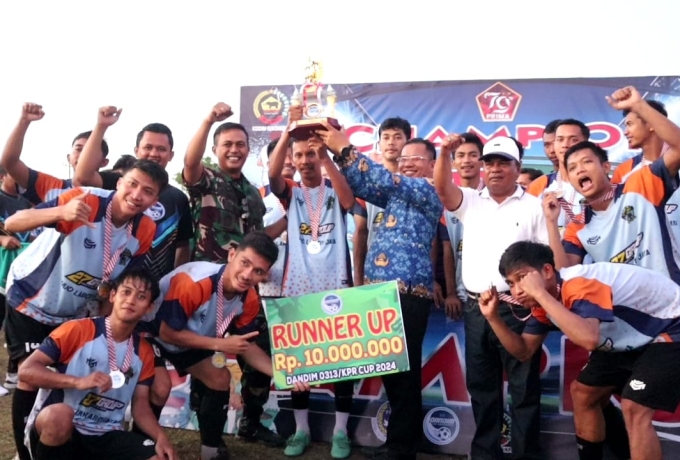 Penutupan Open Tournamen Sepak Bola Dandim 0313/KPR Cup 2024 Berakhir Meriah  