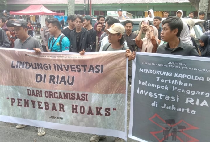 Mahasiswa dan Pemuda Minta Polisi Selidiki oknum Ormas/LSM Penyebar Hoaks Ganggu Investasi di Riau