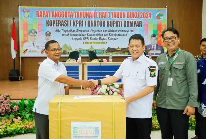 RAT KPRI Resmi di Buka Sekda Kampar, Gharim Masjid Muhajirin Catur Dapatkan Hadiah Utama Umrah