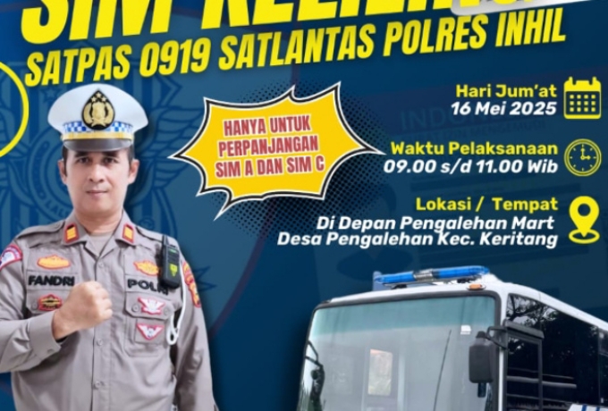 Kini Lebih Mudah, Satlantas Polres Inhil Siapkan Layanan SIM Kelilingi untuk Masyarakat