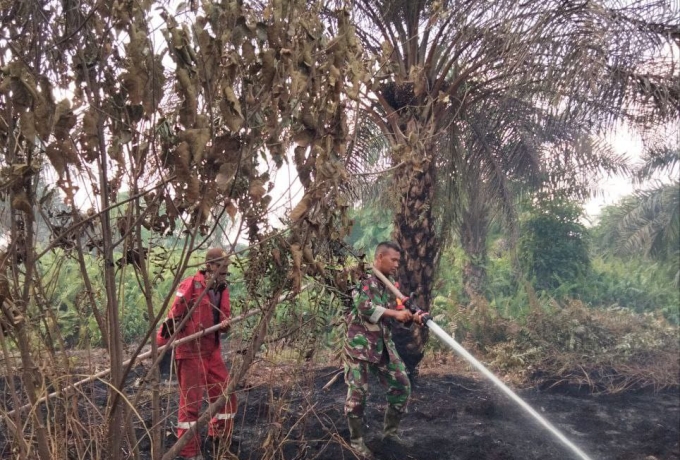 Karhutla di Rokan Hulu, Koptu Alesman Sekarang Kami masih Melakukan Upaya Pendinginan